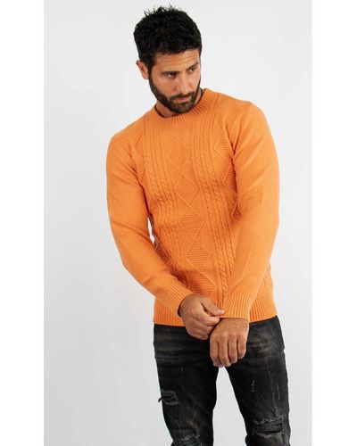 Hollyghost Pull Pull col rond en maille orange
