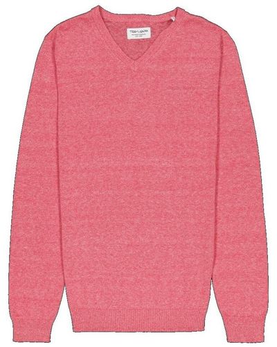 Teddy Smith Pull Pull coton col v droit - Rose