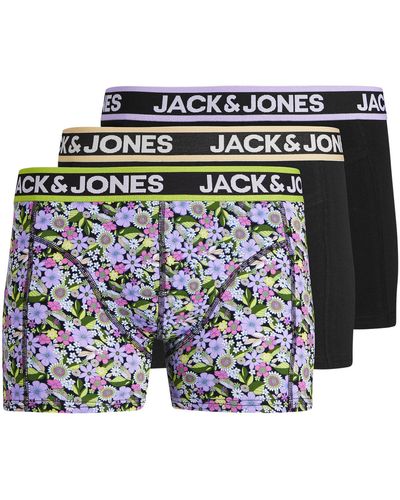 Jack & Jones Boxers Boxers coton fermés, Lot de 3 - Bleu