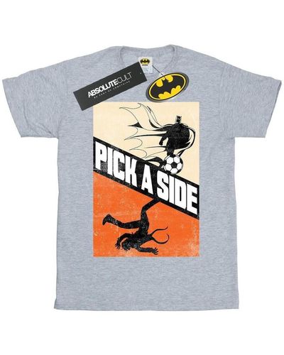 Dc Comics T-shirt Batman Football Pick A Side - Gris