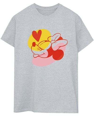 Disney T-shirt Minnie Mouse Tongue Heart - Gris