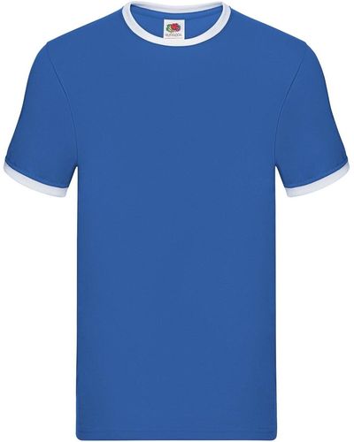 Fruit Of The Loom T-shirt Ringer - Bleu