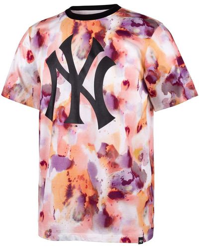 '47 T-shirt 47 TEE MLB NEW YORK YANKEES DAY GLOW REPEAT ECHO DAY GLOW - Rose