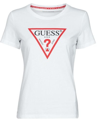 Guess T-shirt SS CN ORIGINAL TEE - Blanc