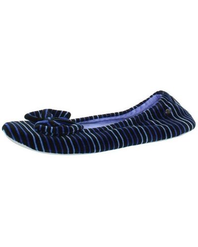 Isotoner Chaussons Chausson ballerine ref_iso34218-rayure - Bleu