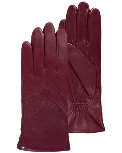 Guess Gants Isotoner gants cuir bordeaux - Rouge