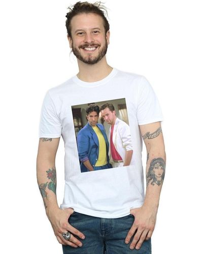 Friends T-shirt 80's Ross And Chandler - Blanc