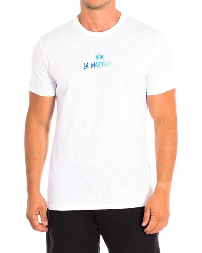 La Martina T-shirt TMR600-JS259-00001 - Blanc