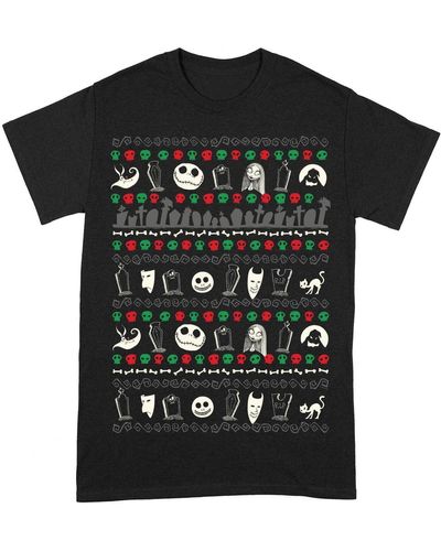 Nightmare Before Christmas T-shirt The Festive Icons - Noir