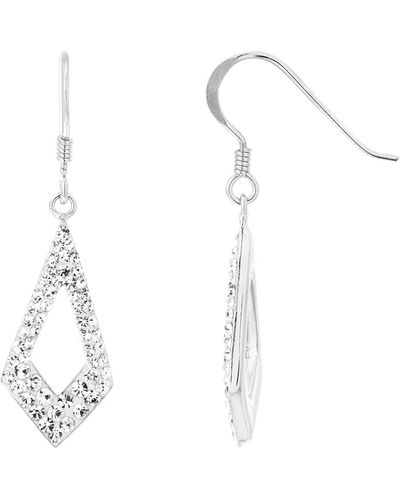 Cleor Boucles oreilles Boucles d'oreilles en Argent 925/1000 et Cristal Blanc