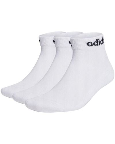 adidas Socquettes matelassées Linear (3 paires) - Blanc