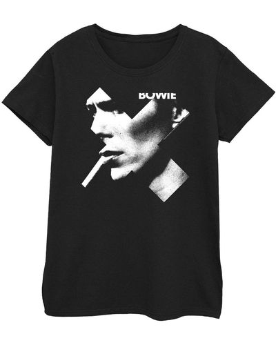 David Bowie T-shirt Cross Smoke - Noir