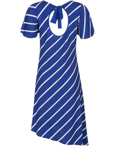 Lisca Robe Robe estivale asymétrique manches courtes Rhodes - Bleu