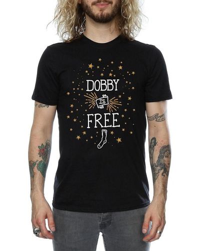 Harry Potter T-shirt Dobby Is Free - Noir