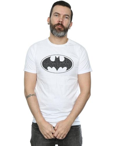 Dc Comics T-shirt Batman One Colour Logo - Blanc