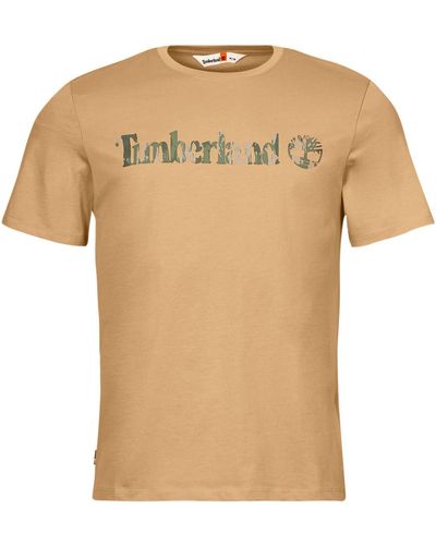 Timberland T-shirt Camo Linear Logo Short Sleeve Tee - Neutre