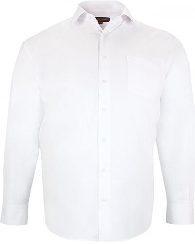Doublissimo Chemise chemise forte taille tissus premium armure bastini blanc