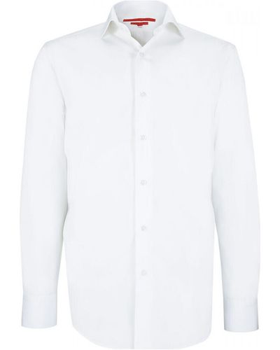 Andrew Mc Allister Chemise chemise cintree satin de coton satino blanc
