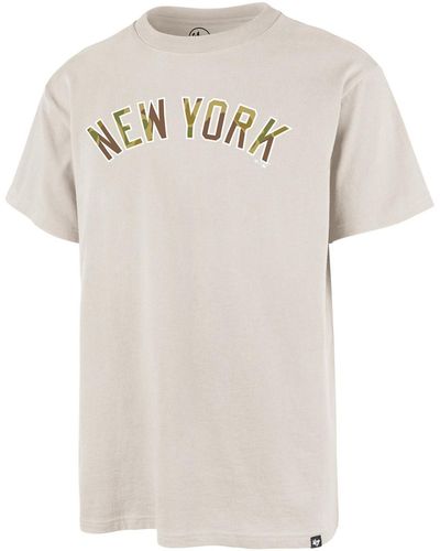 '47 T-shirt 47 TEE MLB NEW YORK YANKEES IMPRINT ECHO BONE1 - Blanc