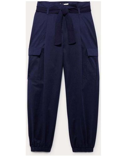 Promod Pantalon Pantalon cargo uni - Bleu