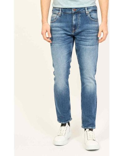 Guess Jeans Jean skinny en coton mélangé avec 5 poches - Bleu