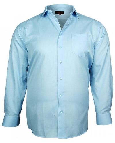 Doublissimo Chemise chemise fil a fil traditionnelle bleu