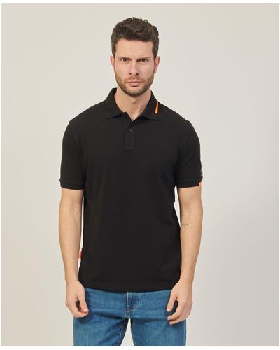 Suns T-shirt Polo en piqué de coton noir
