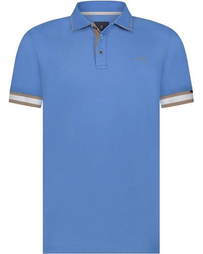 State Of Art T-shirt Polo Piqué Plain Bleu