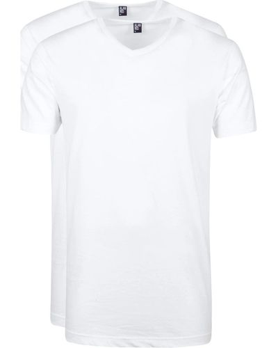 Alan Red T-shirt T-Shirts West Virginia Col-V Blanc (Lot de 2)