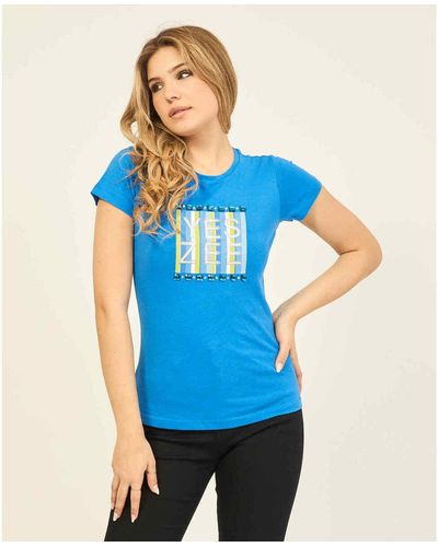 Yes-Zee T-shirt T-shirt avec logo et applications - Bleu