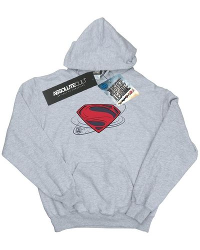 Dc Comics Sweat-shirt Justice League Movie Superman Logo - Gris