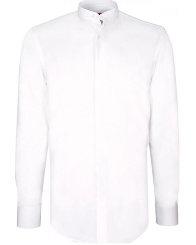 Andrew Mc Allister Chemise chemise gorge cachee col mao sonny blanc