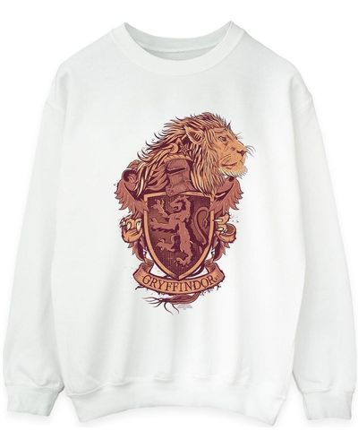 Harry Potter Sweat-shirt Gryffindor Sketch Crest - Blanc
