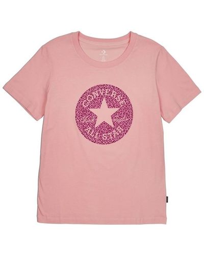 Converse T-shirt Chuck Taylor All Star Leopard Patch Tee - Rose