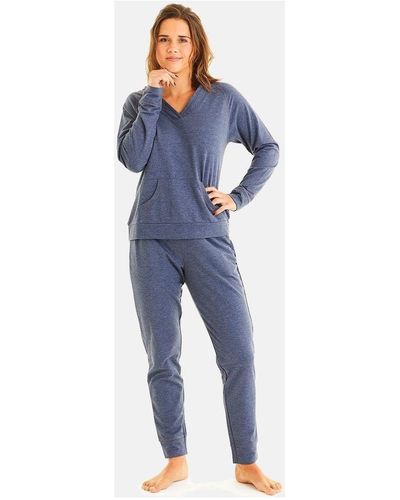 Pommpoire Pyjamas / Chemises de nuit Sweat marine Baïkal - Bleu