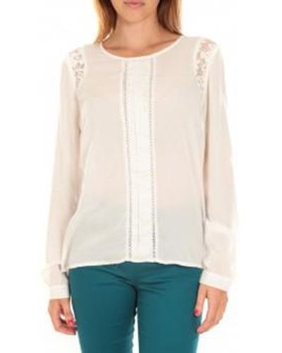 Vero Moda Blouses Top LYON LS Snow White - Blanc