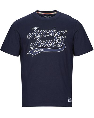 Jack & Jones T-shirt JORTREVOR UPSCALE SS TEE CREW NECK - Bleu