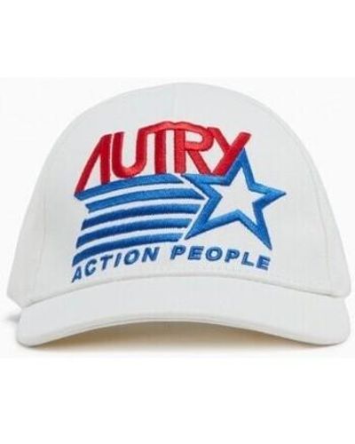 Autry Bonnet Iconic Hat ""Action People"" White - Bleu