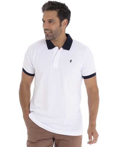 Gentleman Farmer Polo manches courtes col polo coton OCEAN T-shirt - Blanc
