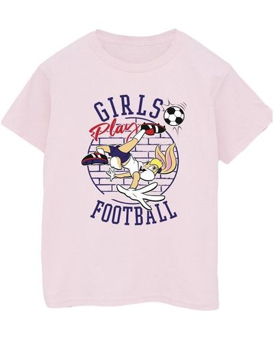 Dessins Animés T-shirt Lola Bunny Girls Play Football - Rose