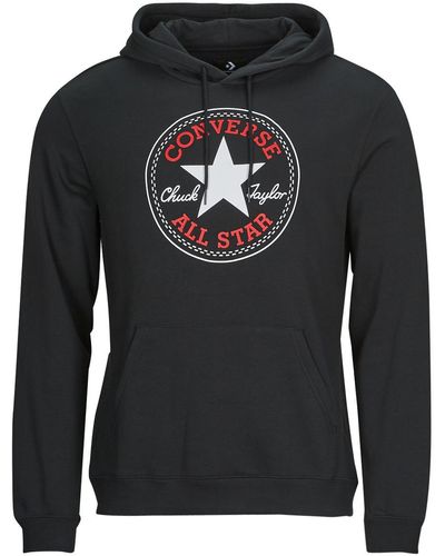 Converse Sweat-shirt GO-TO ALL STAR PATCH FLEECE PULLOVER HOODIE - Gris