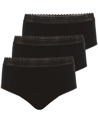 Athena Culottes & slips Lot de 3 culottes taille haute pour les règles Coton bio Secret - Noir