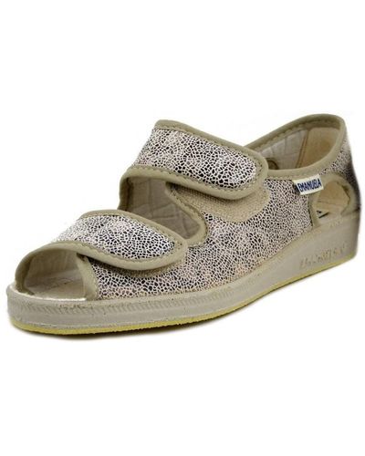 Emanuela Chaussons Chaussures, Sandales Confort, Tissu-667BE - Neutre