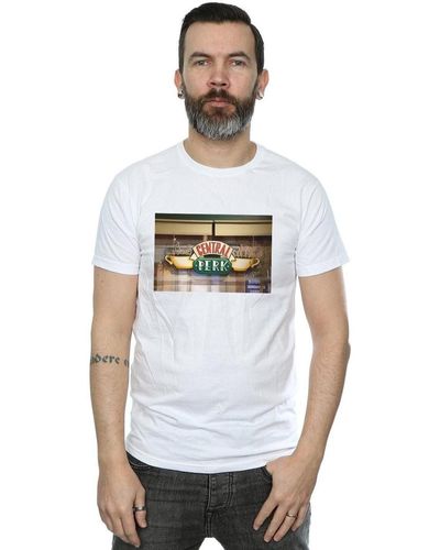 Friends T-shirt Central Perk Photo - Blanc