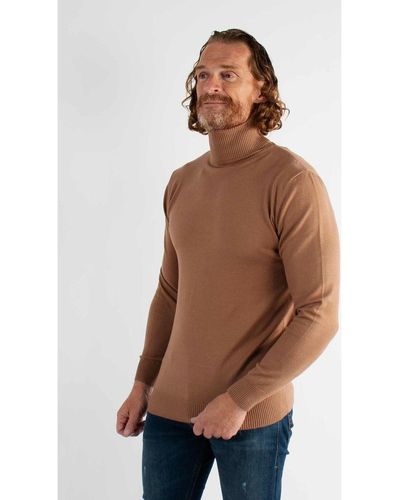 Hollyghost Pull Pull col roulé camel en touch cashemere unicolore - Marron