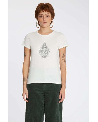 Volcom T-shirt Camiseta Chica Radical Daze Tee Star White - Blanc