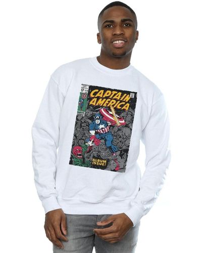 Marvel Sweat-shirt Captain America Album Issue Cover - Blanc