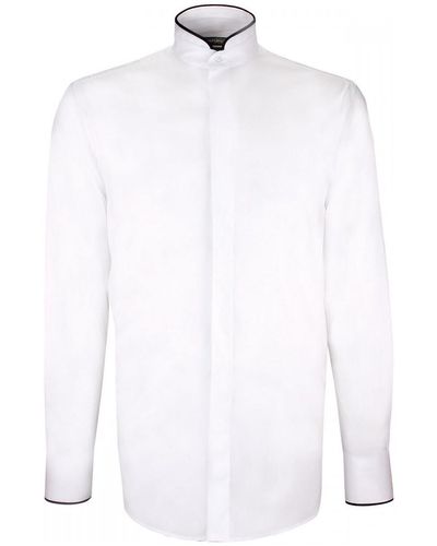 Emporio Balzani Chemise chemise mode cintree col mao mao blanc