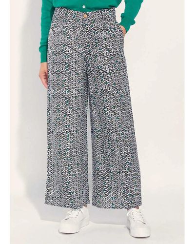 La Fiancee Du Mekong Pantalon Pantalon large coton lin taille haute AMELIA - Gris