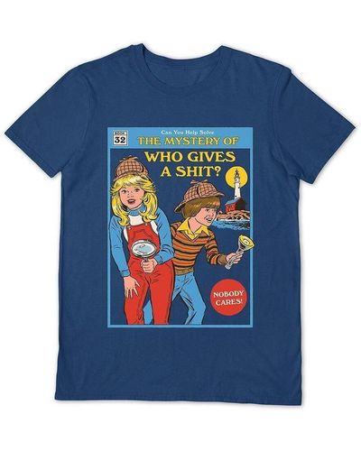 Steven Rhodes T-shirt Who Gives A Shit - Bleu
